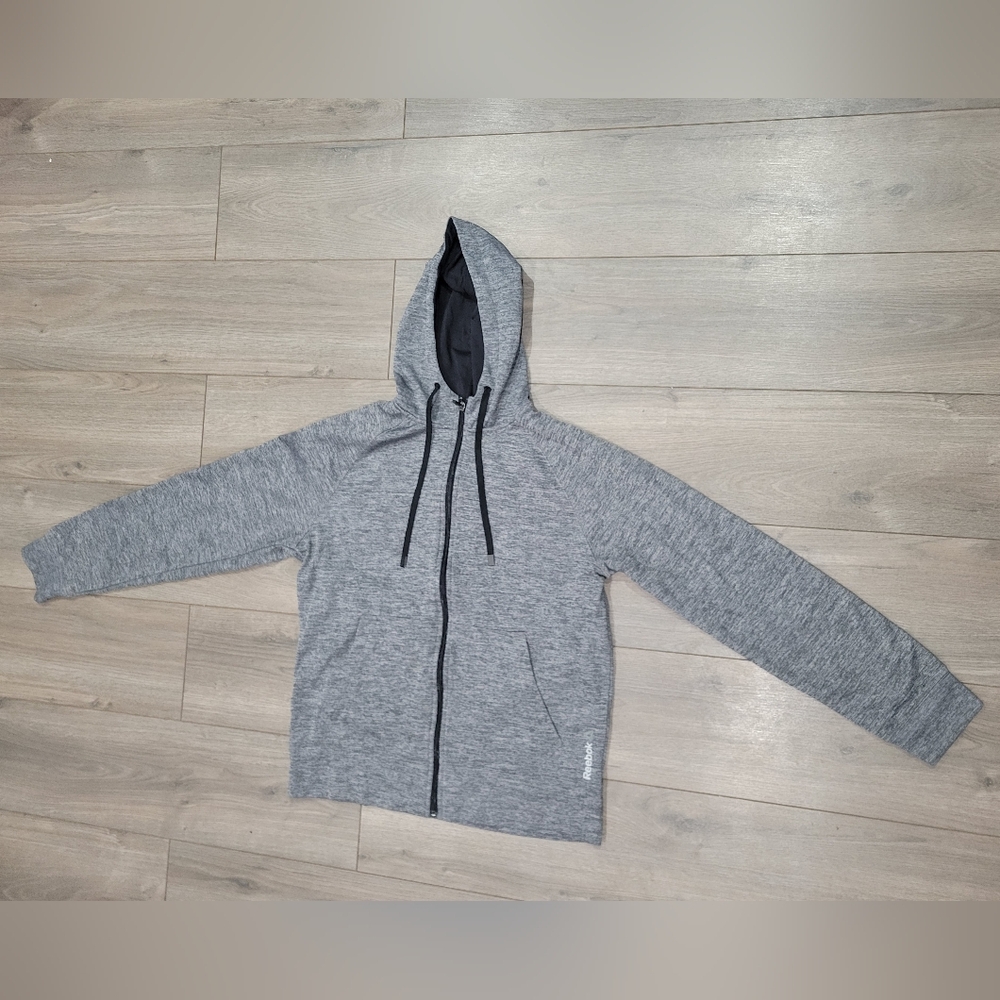 Reebok Men's Gray Zip Hoodie - Size Medium - Picture 3 of 6